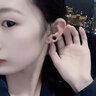 蔓笙銀色耳夾男士潮流高級感無耳洞免打孔假耳釘女小眾獨特磁吸耳骨夾 銀色一對 曬單實拍圖
