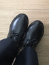 百林猴小皮鞋女春夏漆皮女鞋韓版時(shí)尚低跟單鞋女生黑色布洛克職業(yè)工作鞋 369鏡面黑 34 曬單實(shí)拍圖