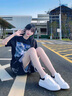 ELLE高端小白鞋女2024輕奢板鞋女士休閑鞋小個子厚底潮鞋 白色（跟高4.6cm） 36 (230mm) 標(biāo)準(zhǔn)碼 曬單實拍圖