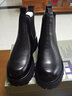 AOSENTU 男靴新款冬季馬丁靴男加絨男鞋切爾西真皮厚底短靴皮鞋中幫短靴 黑色棉鞋 40 曬單實(shí)拍圖