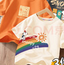 史努比男童短袖夏裝2025夏季新款兒童t恤純棉卡通衣服中大童帥氣童裝 墨鏡努靛藍(lán)+海洋努晴空藍(lán)+國風(fēng)努 110 曬單實(shí)拍圖