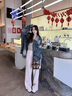 薇衣設(shè)水洗復(fù)古港風(fēng)牛仔外套女春秋款2024新款休閑寬松oversize夾克上衣 牛仔外套 M【110-120斤】 曬單實拍圖