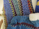 坤隨 民族風(fēng)披肩青海新疆西藏云南拉薩旅游穿搭披風(fēng)斗篷外套圍巾外搭 針織外搭1件【孔雀藍】 曬單實(shí)拍圖