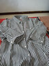 皮爾卡丹（pierre cardin）23年新款條紋襯衫女春裝新款歐美時(shí)尚氣質(zhì)百搭九分袖上衣洋氣顯瘦 黑白條紋 XL 115-125 曬單實(shí)拍圖