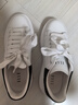 ELLE高端小白鞋女學(xué)生百搭輕奢板鞋女士休閑鞋小個(gè)子厚底鞋 白色（跟高4.6cm） 38 (240mm) 標準碼 曬單實(shí)拍圖