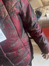 雅鹿中老年人羽絨服女短款大碼媽媽冬裝70歲80奶奶老太太加厚冬季外套 紅色 帽子可拆卸 XL 建議【95-110斤】 曬單實(shí)拍圖