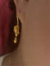 周大福玫瑰花足金黃金耳勾女實(shí)心耳飾婚嫁首飾(工費(fèi):260計(jì)價(jià))EOF1091 足金 約8.75g 曬單實(shí)拍圖
