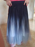 拓澀（TUOSE）漸變色半身裙秋冬2023新款韓版設計感小眾中長(cháng)款網(wǎng)紗半裙 藍色 均碼 -F 曬單實(shí)拍圖