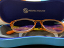 0度（PERFECTSIGHT）儿童防蓝光防辐射眼镜 离焦防控青少年近视眼镜 可配度数佩戴轻盈 6005-C1橙色（无度数） 无度数（稀土平光镜片） 实拍图