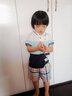 戴維貝拉（DAVE＆BELLA）童裝洋氣男童套裝兒童服裝男寶寶衣服新款夏季幼童短袖兩件套 白色 100 cm（建議身高90-100cm） 曬單實(shí)拍圖