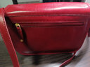 THE BRIDGE/橋牌 手工牛皮大號斜挎單肩包復古高級時(shí)尚真皮女包 紅色 曬單實(shí)拍圖