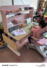 爱果乐（IGROW）儿童学习桌椅可升降实木书桌中小学生写字套装可折叠陪读区辅导家 【10区收纳+动态追背+脚踏】粉 实拍图