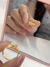 中國(guó)黃金一吻定情黃金戒指女足金求婚戒七夕情人節(jié)禮物送女友老婆生日 一吻定情足金戒指【玫瑰花盒】 曬單實(shí)拍圖