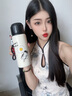 象普（SHINPUR）女高顏值可愛保溫杯學(xué)生蓋子可喝水316不銹鋼水杯戶外泡茶隨行杯 躺平貓550ml 曬單實(shí)拍圖