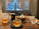 初僖堂煙雨水墨琉璃茶具套裝家用輕奢高檔茶杯功夫蓋碗辦公室會客禮盒裝 白玉琉璃10頭套裝+茶壺 曬單實拍圖