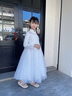 小咔衣濃女童禮服公主裙主持人蓬蓬紗花童婚紗小女孩鋼琴演奏演出服秋冬季 白色長(cháng)袖長(cháng)款 130 曬單實(shí)拍圖