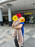 北極絨 兒童帽子圍巾套裝寶寶毛線帽女寶寶秋冬季男童潮男孩中大童韓版 熊熊兩件套紅色 曬單實(shí)拍圖