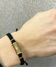 中國(guó)黃金（CHINA GOLD）黃金轉(zhuǎn)運(yùn)珠男款足金饕餮圖騰手鏈刺青手飾手繩生日禮物送男友老公 饕餮轉(zhuǎn)運(yùn)珠手鏈【黑繩-重版】約1.7g 曬單實(shí)拍圖
