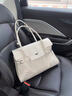 酷奇袋鼠（KUQIDAISHU）女包通勤大容量包包女春夏季百搭單肩腋下包時(shí)尚通勤手提托特包 白色 曬單實(shí)拍圖