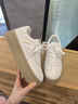 回力女鞋厚底德訓鞋女款2025新款秋爆款配闊腿褲百搭增高松糕鞋子 米黑升級版（底厚6cm） 37 曬單實(shí)拍圖
