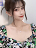 中國黃金CHINA GOLD鉆石18k金項鏈女吊墜套鏈七夕情人節禮物送女友老婆生日實(shí)用 18K一貝子鉆石套鏈 曬單實(shí)拍圖