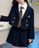 G.DUCKKIDS童裝女童秋裝套裝2024新款兒童西裝jk套裙學(xué)院風(fēng)三件套女孩表演服 西裝三件套+領(lǐng)帶-春秋季 130 適合120-130cm年齡7-8歲 曬單實(shí)拍圖