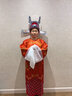 覓佰狀元帽中秋博餅狀元服裝狀元帽新郎帽中式婚禮中狀元駙馬博餅道具 狀元服+宮花藍帽 均碼可調節 曬單實(shí)拍圖