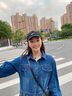佰藍嬌2023春秋季女裝新款時尚高腰寬松百搭休閑褲牛仔連體褲工裝闊腿褲 圖片色 M 曬單實拍圖