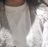 初棉短袖T恤女 正肩純棉圓領(lǐng)/半月領(lǐng) 云朵白-圓領(lǐng) M 曬單實(shí)拍圖