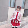 A 21 FUNB兒童拜年服女童漢服春秋小女孩蛇年過(guò)年服女寶寶新年衣服喜慶童裝 紅色拜年服 加棉(+頭飾+眉心 加厚 130 曬單實(shí)拍圖