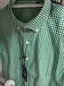 才子依佳短袖襯衫男夏季薄款純棉免燙半袖寸黑白格子襯衣商務(wù)休閑男士襯衫 綠色112 39 建議120-139斤 曬單實(shí)拍圖