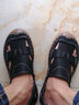 Mr.Yun涼鞋男新款夏季牛皮休閑涼鞋時(shí)尚沙灘洞洞鞋透氣耐磨防滑涼拖鞋 黑色 41 曬單實(shí)拍圖