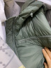 艾莱依鹅绒羽绒服女2023款气质时尚短款抽绳收腰连帽外套冬 青榄绿155 实拍图