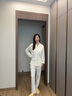 雅鹿帶胸墊睡衣女士純棉一體新款春秋家居服冬季開(kāi)衫套裝長(cháng)袖褲可外穿 02K591 女-L 曬單實(shí)拍圖