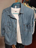 真維斯（Jeanswest）牛仔襯衫男長(cháng)袖春秋季新款美式潮牌純棉襯衣高級感男士外套 淺藍 L 曬單實(shí)拍圖
