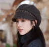 吉米葉子八角帽女秋冬鴨舌帽子季韓版優(yōu)雅時(shí)尚百搭時(shí)裝帽貝雷帽英倫氣質(zhì)潮 灰色 均碼 曬單實(shí)拍圖