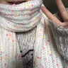 QUEENJOY彩虹糖圍巾手工編織diy毛線圍巾成品女冬季韓版百搭可愛學(xué)生圍脖 豆豆-糖果色 曬單實拍圖