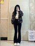 GARNUO黑色小香風(fēng)羽絨外套女小個(gè)子2025春秋新款法式高級(jí)感羊毛短款上衣 黑色【常規(guī)版】 M【116-130斤】 曬單實(shí)拍圖