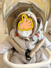 英氏兒童羽絨服秋冬加厚保暖嬰兒羽絨服連帽連體衣 星光灰 80 建議9-18個月 曬單實拍圖