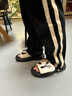 COZY STEPS可至[明星同款]男女款春夏新款舒適厚底拖鞋休閑外穿字母嘭嘭鞋 曜石黑+牙刷繡 冰感萊卡鞋墊 41 曬單實拍圖
