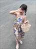 G.duck小黃鴨親子裝時(shí)尚休閑連衣裙2025女夏季度假風(fēng)洋氣韓版碎花沙灘裙 油畫(huà)吊帶裙 80 兒童80碼(身高80cm左右) 曬單實(shí)拍圖
