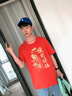 名創(chuàng  )優(yōu)品（MINISO）純棉短袖男女高考t恤中考加油好運紅色滿(mǎn)分半袖夏畢業(yè)班服文化衫  紅色(大錦鯉必勝) XL 180(體重140-160斤左右) 曬單實(shí)拍圖