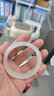 中國黃金（CHINA GOLD）玉手鐲女款白月光手鐲玉髓瑪瑙冰透玉鐲子送女朋友送老婆生日禮物 白月光玉髓手鐲（ 寬10.7*厚7.4mm） 60mm 附檢測證書 曬單實拍圖