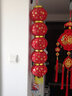 全品屋 元宵節(jié)裝飾戶外防水三五長(zhǎng)圓百福連串燈籠拉絲折疊綢布掛飾 新年百福燈籠五連串 曬單實(shí)拍圖