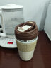 CAKA茶卡保溫杯女咖啡隨行杯子高顏值便攜吸管陶瓷內(nèi)膽水杯學生男 摩卡棕 450ml 曬單實拍圖