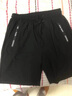 塵號冰絲休閑褲ins時(shí)尚潮牌印花夏季哈倫褲新款錦綸短褲簡(jiǎn)約潮流潮男 黑色 XL 曬單實(shí)拍圖