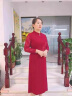 羅蒙（ROMON）媽媽裝秋裝連衣裙子本命年新款旗袍喜婆婆婚宴時(shí)尚禮服中老年女裝 紅色 3XL 建議120-130斤 曬單實(shí)拍圖