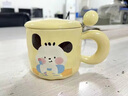逗趣家馬克杯辦公室高顏值創(chuàng)意咖啡牛奶杯吸管帶蓋水杯學(xué)生情侶陶瓷杯子 瞌睡帕帕狗430ml（杯+蓋+勺） 曬單實(shí)拍圖