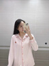 貓人（MiiOW）純棉睡衣女士2025年新款100%全棉秋冬季家居服可外穿大碼長袖套裝 米膚色【100%新疆棉親膚柔軟】 L 【推薦160-165cm95-110斤】 曬單實(shí)拍圖