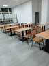 德睿聚快餐桌椅食堂餐廳桌椅小吃店桌椅 面館餐桌椅奶茶店咖啡廳桌椅 120*60一桌四椅 曬單實(shí)拍圖